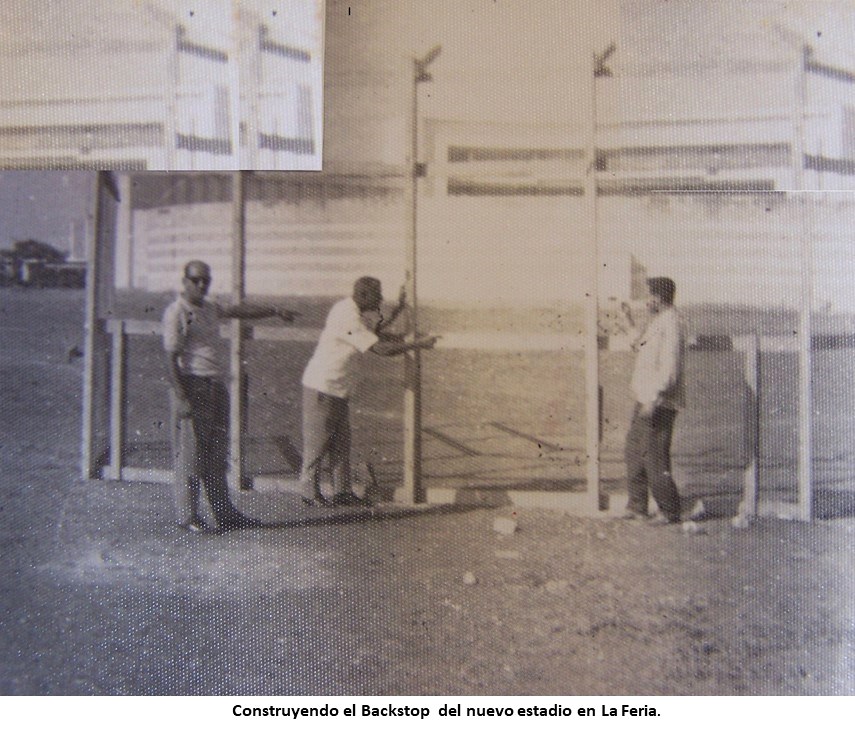 Construcción del backstop en La Feria